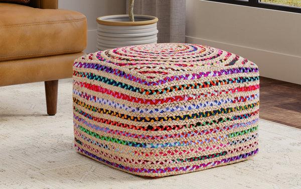 Simpli Home 20 Inch Square Pouf