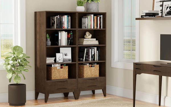 Simpli Home 24 Inch 4 Shelf Bookcase (Set Of 2)