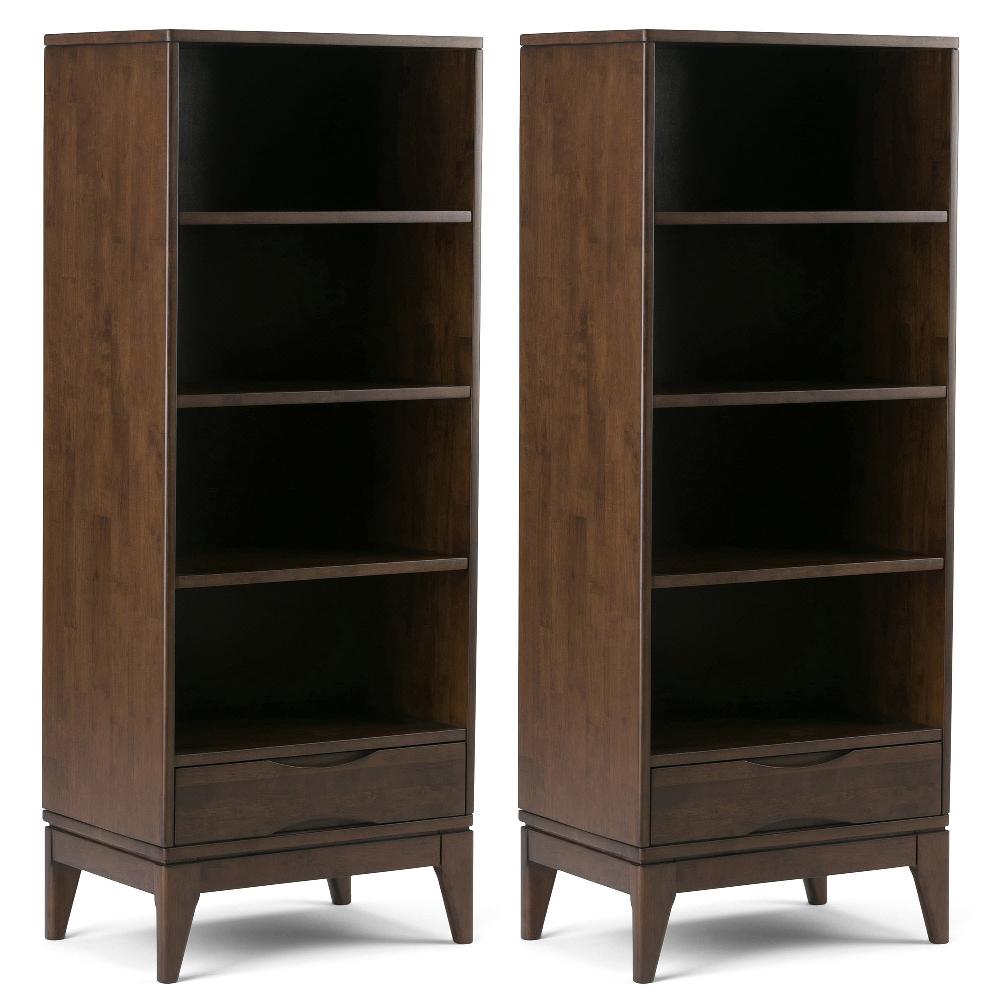 simpli home 24 inch 4 Shelf Bookcase (Set of 2)
