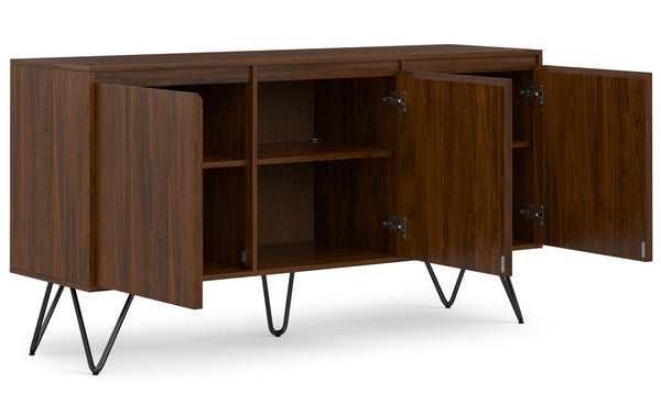 Simpli Home 3 Door Sideboard Buffet In Walnut