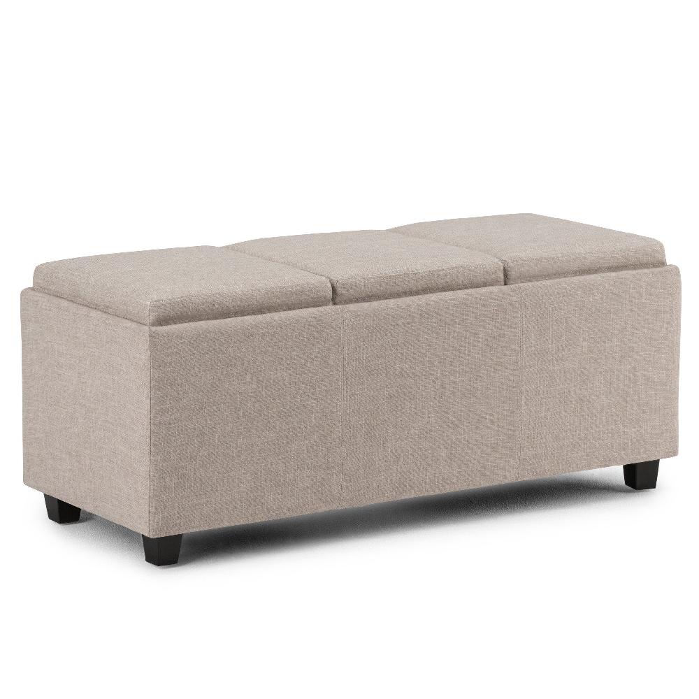 simpli home 3 Trays Ottoman in Linen