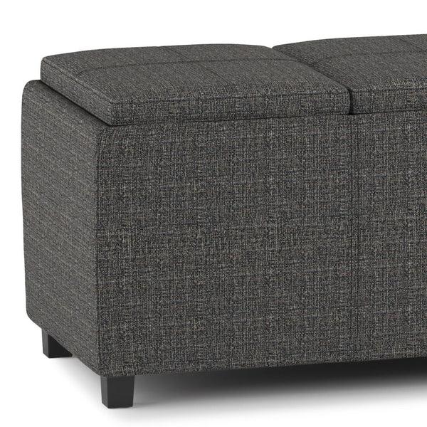 Simpli Home 3 Trays Ottoman In Tweed