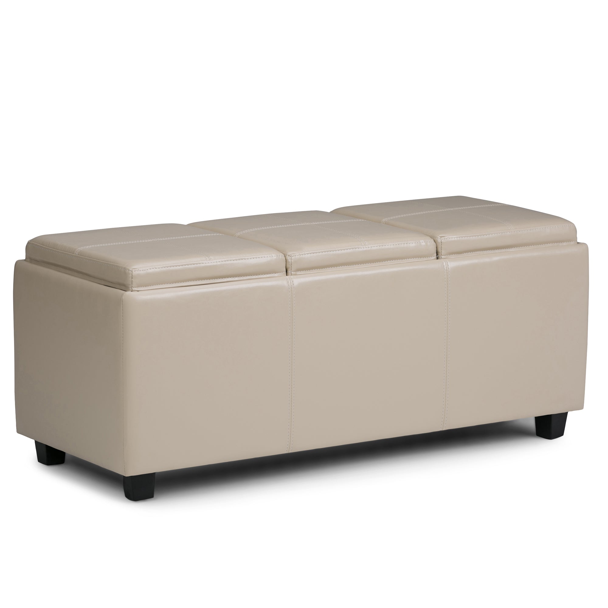 simpli home 3 Trays Ottoman in Vegan Leather