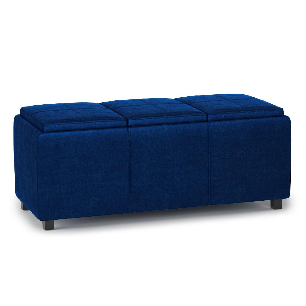 simpli home 3 Trays Ottoman in Velvet Fabric