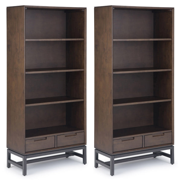 Simpli Home 30 Inch 4 Shelf Bookcase (Set Of 2)