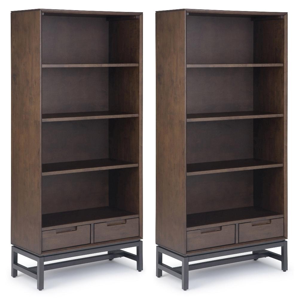 simpli home 30 inch 4 Shelf Bookcase (Set of 2)