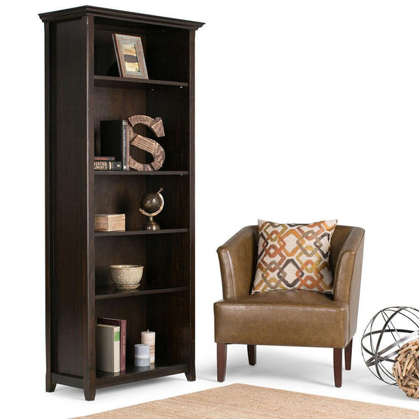 Simpli Home 30 Inch 5 Shelf Bookcase
