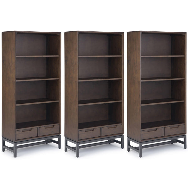 Simpli Home 30 Inch Bookcase 3-piece Set