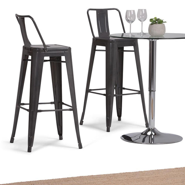 Simpli Home 30 Inch Metal Bar Stool (Set Of 2)
