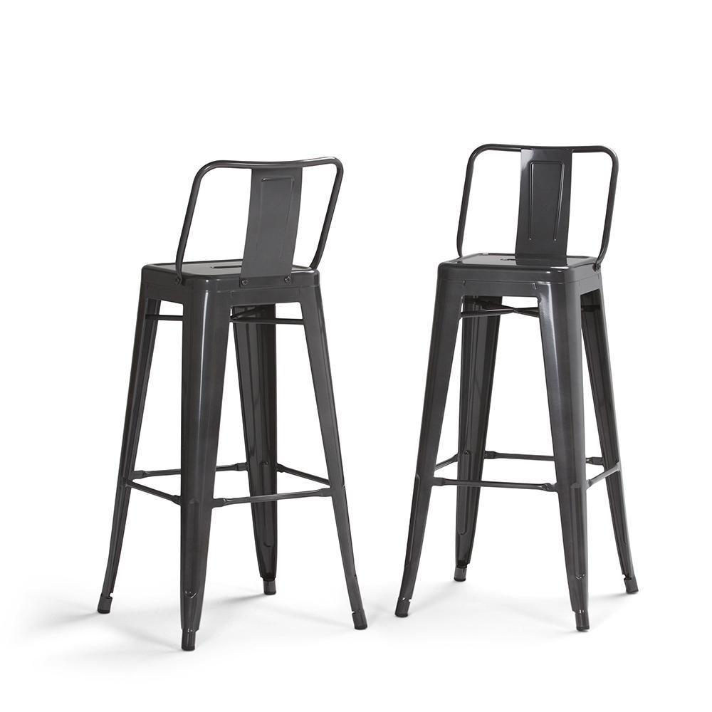 simpli home 30 inch Metal Bar Stool (Set of 2)
