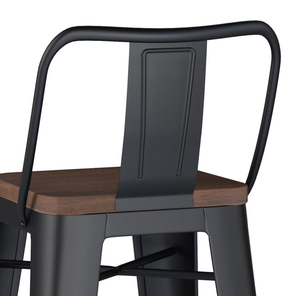 Simpli Home 30 Inch Metal / Wood Bar Stool (Set Of 2)