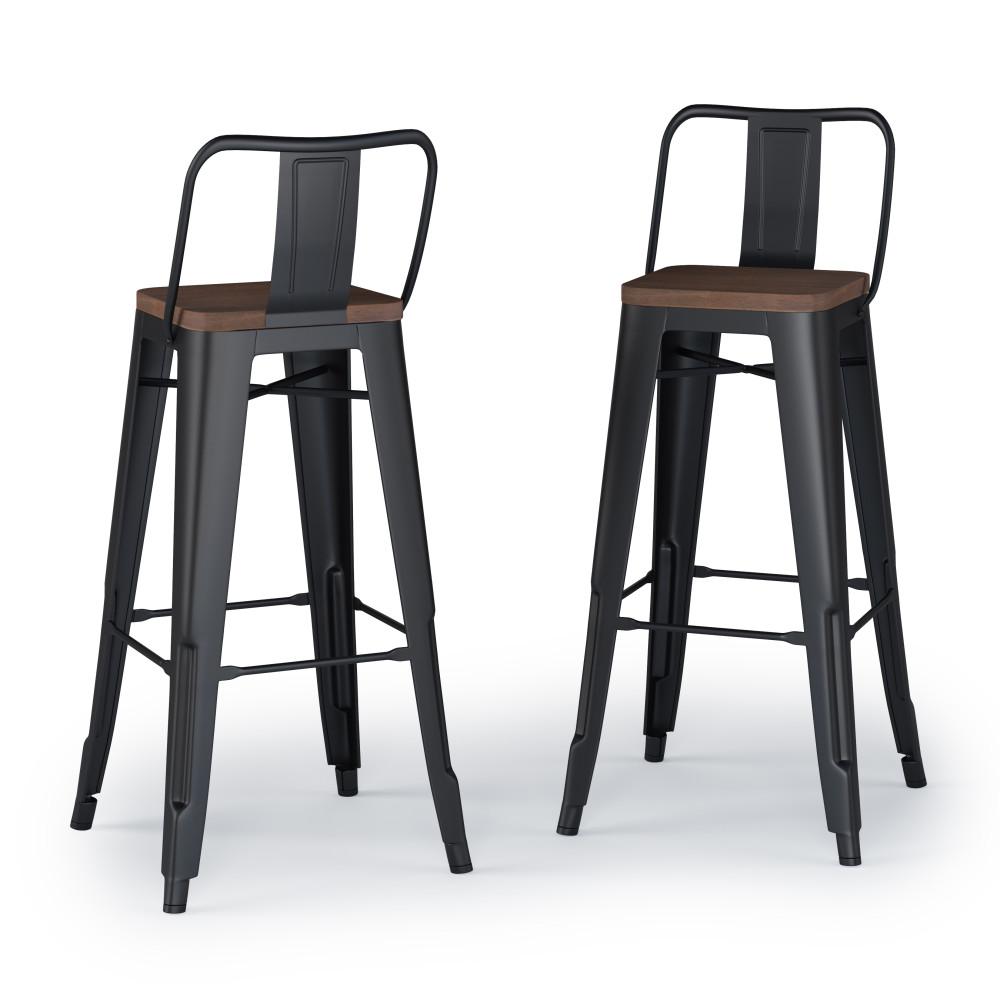 simpli home 30 inch Metal / Wood Bar Stool (Set of 2)