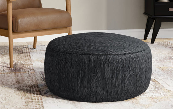 Simpli Home 30 Inch Round Pouf