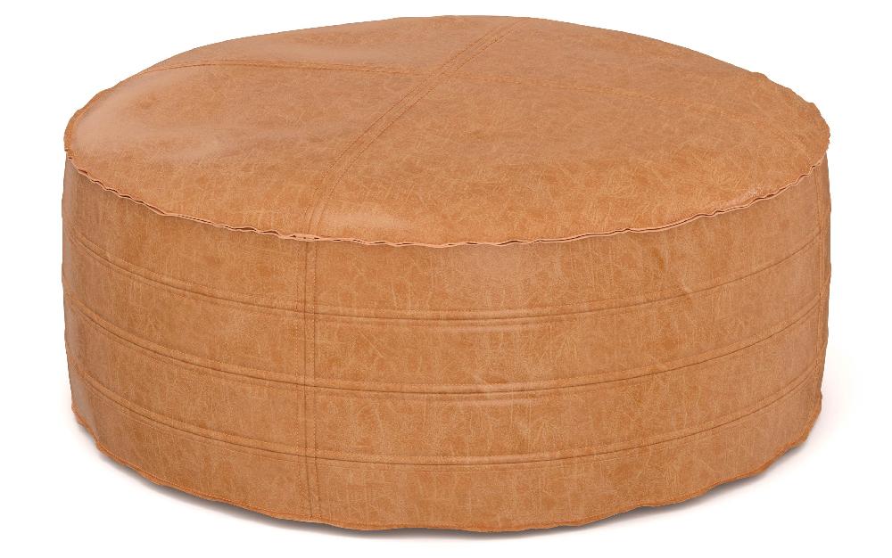 simpli home 32 inch Round Coffee Table Pouf