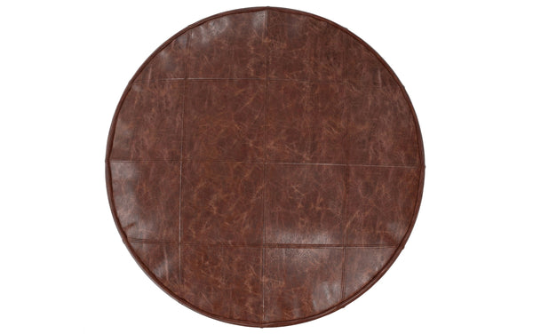 Simpli Home 34 Inch Round Coffee Table Pouf