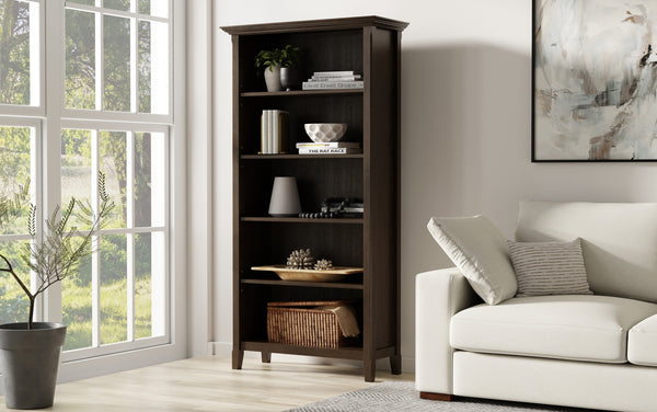 Simpli Home 36 Inch 5 Shelf Bookcase