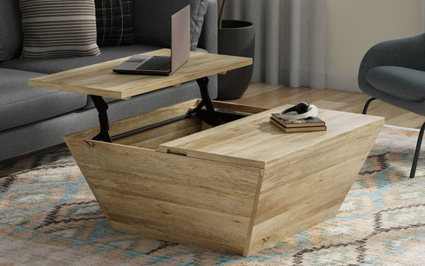 Simpli Home 36 Inch Square Lift Top Coffee Table