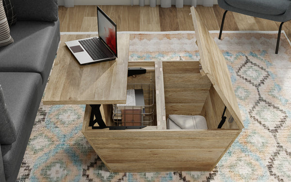 Simpli Home 36 Inch Square Lift Top Coffee Table