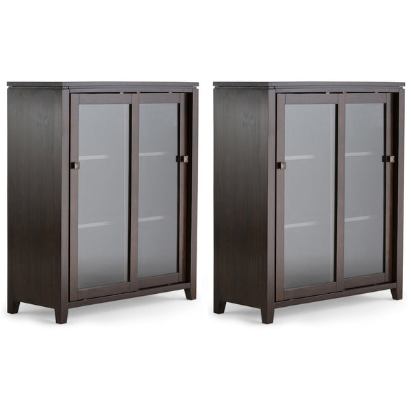 Simpli Home 36 Inch Storage Cabinet (Set Of 2)