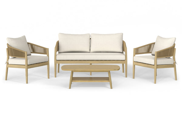 Simpli Home 4 Piece Outdoor Conversation Set