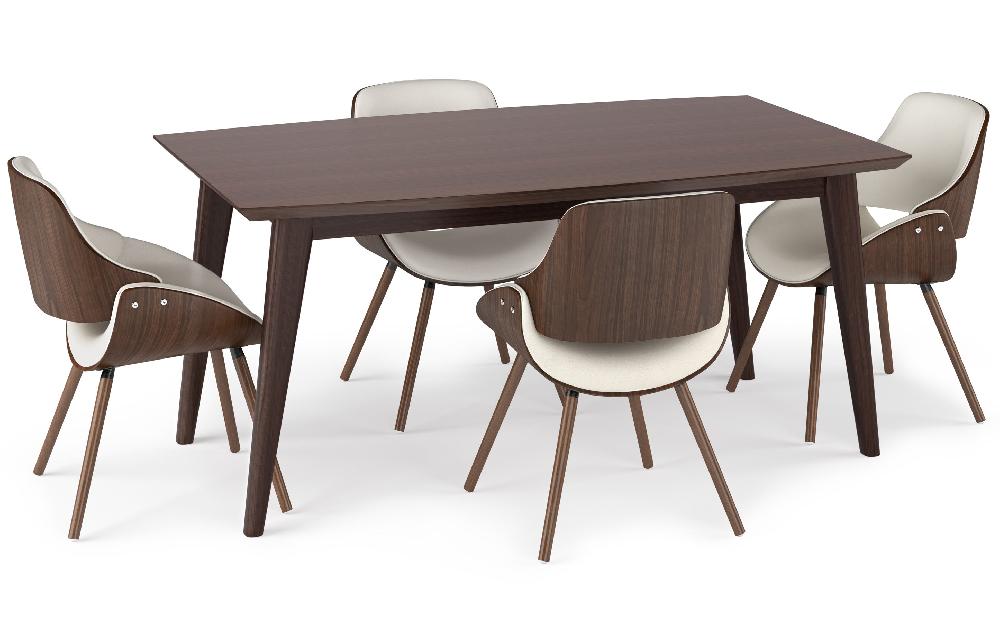 simpli home 5 Pc Dining Set with Wood Back Chair