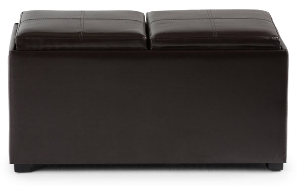 Simpli Home 5 Pc Storage Ottoman In Vegan Leather