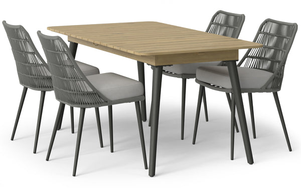 Simpli Home 5 Piece Outdoor Dining Set