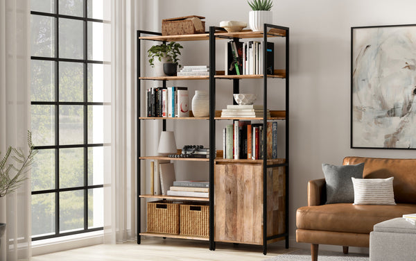 Simpli Home 50 Inch Bookcase 2-piece Set