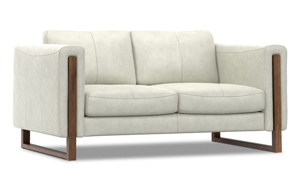 Simpli Home 63 Inch Loveseat In Genuine Leather