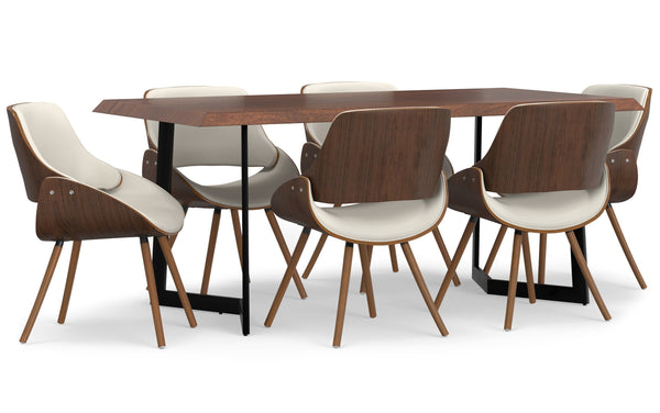 Simpli Home 7 Pc Dining Set With Wood Back Chair