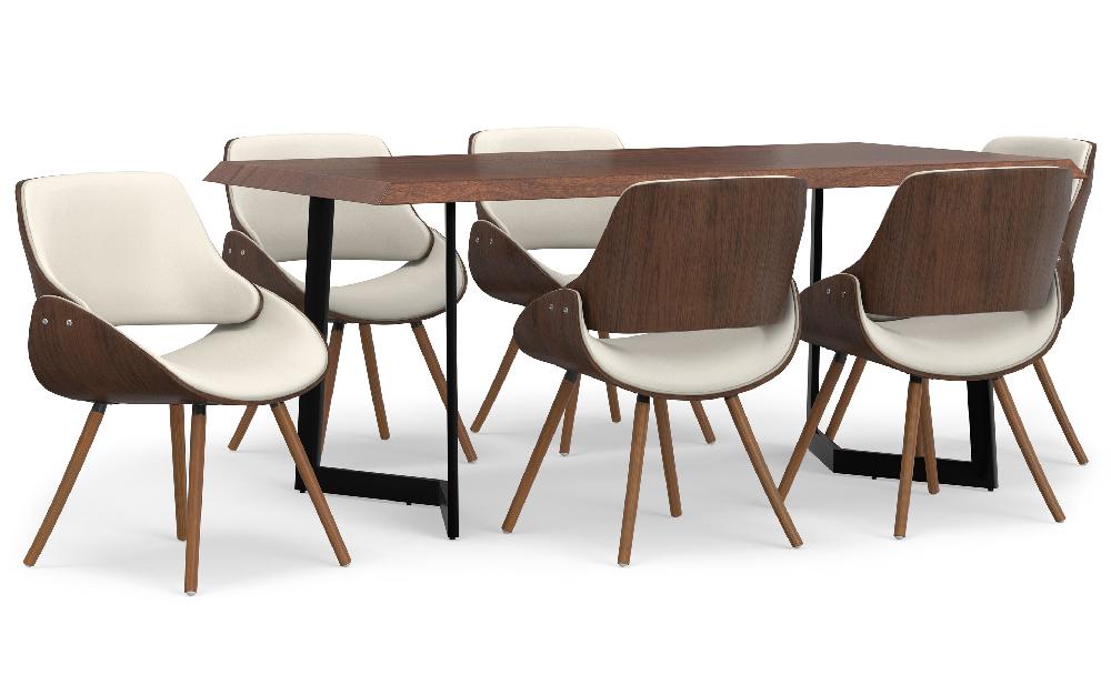 simpli home 7 Pc Dining Set With Wood Back Chair