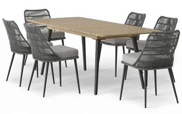 Simpli Home 7 Piece Outdoor Dining Set