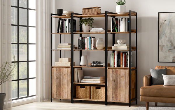 Simpli Home 70 Inch Bookcase 3-piece Set