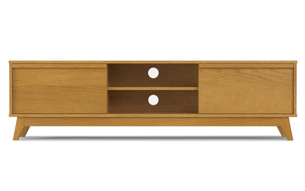 Simpli Home 72 Inch Low TV Stand In Oak