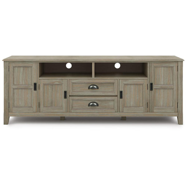 Simpli Home 72 Inch TV Stand In Distressed Grey