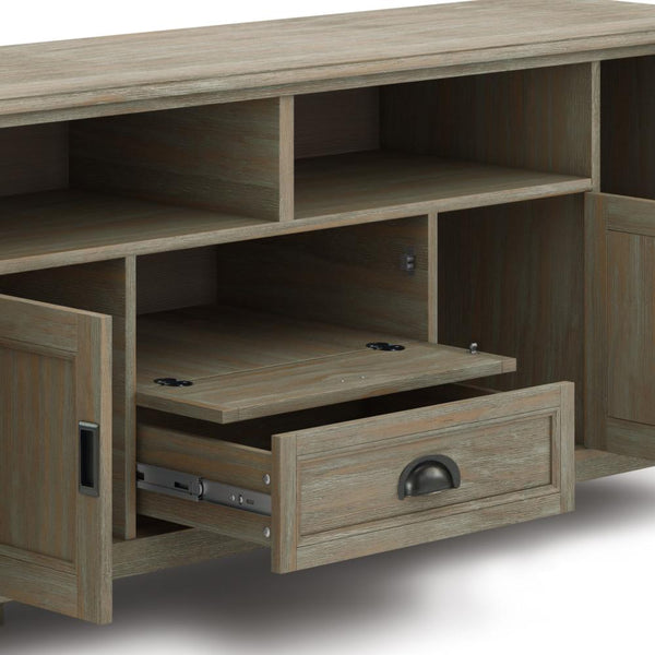 Simpli Home 72 Inch TV Stand In Distressed Grey