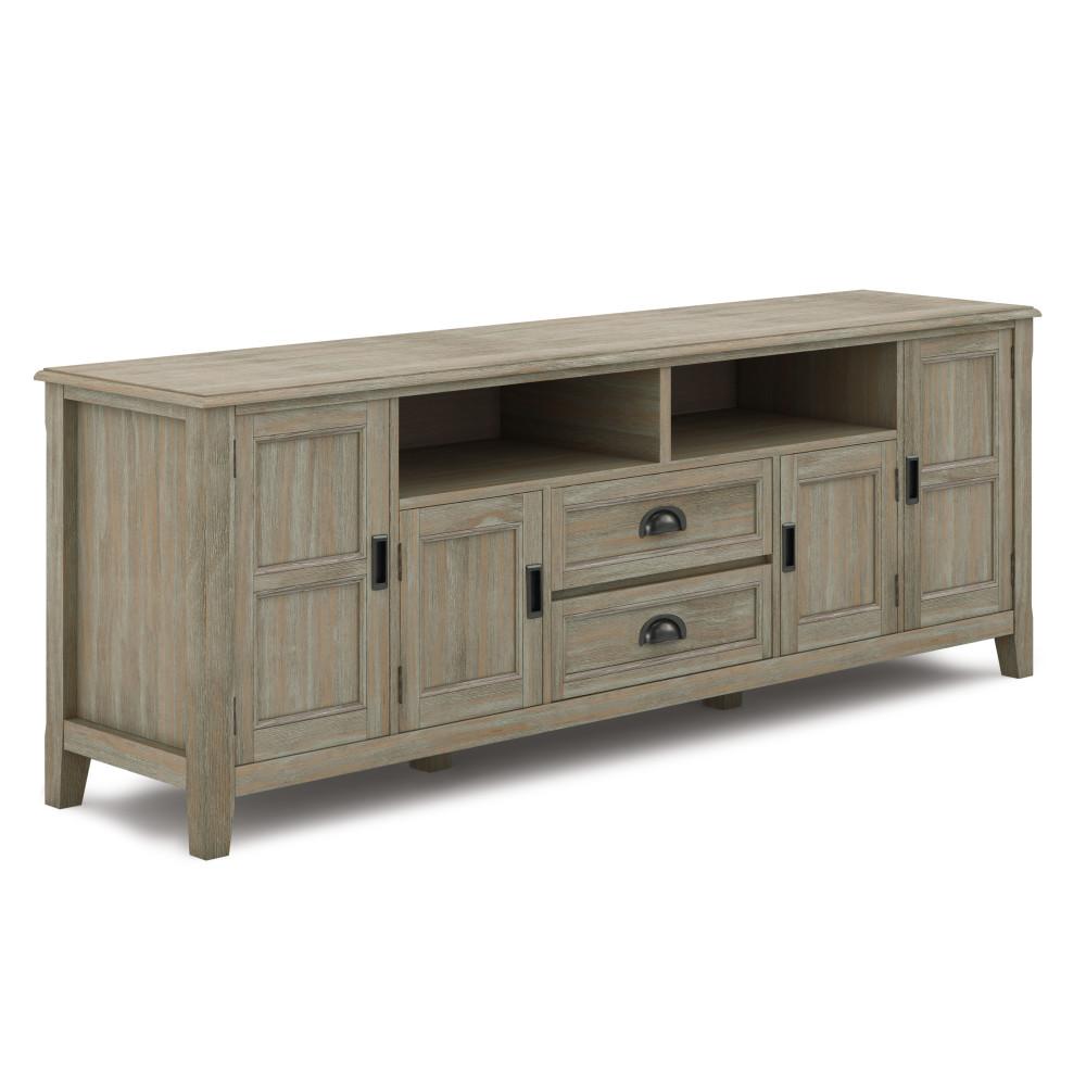 simpli home 72 inch TV Stand in Distressed Grey