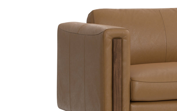 Simpli Home 83 Inch Sofa In Genuine Leather