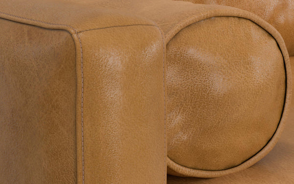 Simpli Home 89 Inch Sofa In Genuine Leather