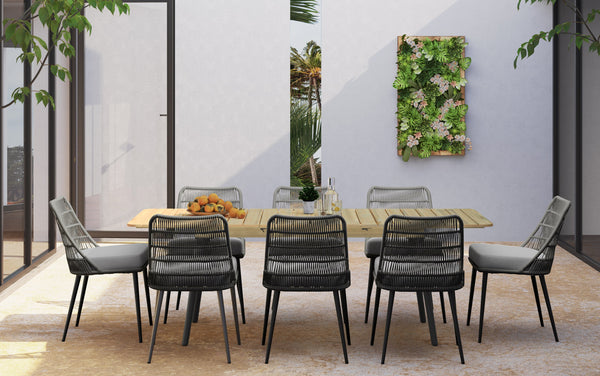Simpli Home 9 Piece Outdoor Dining Set