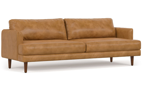 Simpli Home 90 Inch Sofa In Genuine Leather
