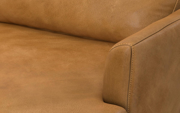 Simpli Home 90 Inch Sofa In Genuine Leather
