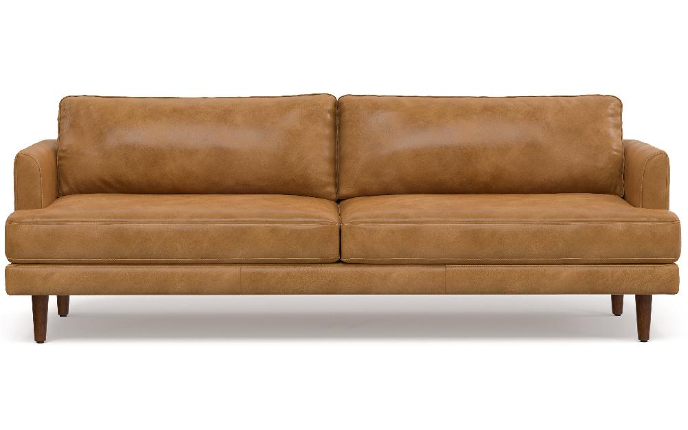 simpli home 90 inch Sofa in Genuine Leather