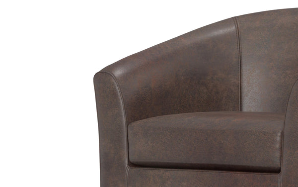 Simpli Home Accent Chair In Distressed Brown