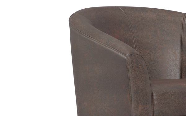 Simpli Home Accent Chair In Distressed Brown
