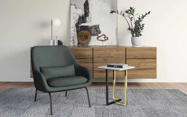 Simpli Home Accent Chair In Steel Grey