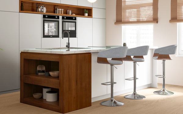 Simpli Home Bar Stool In Vegan Leather