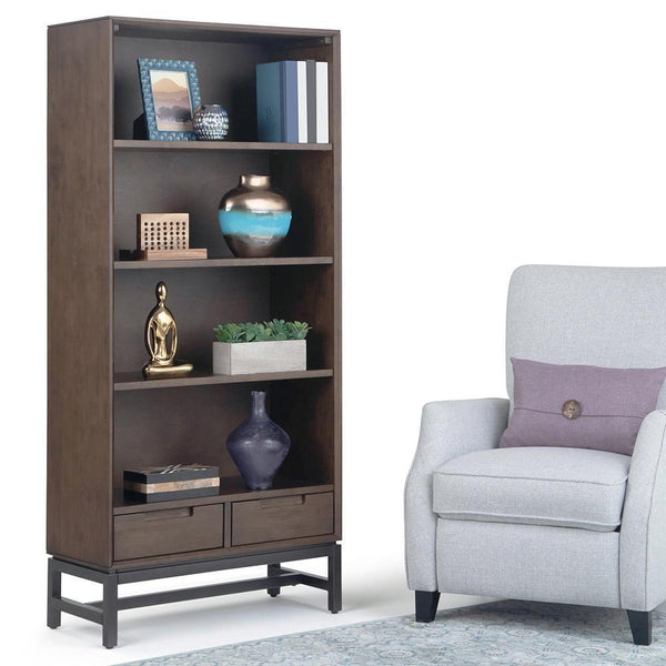 Simpli Home Bookcase In Rubberwood