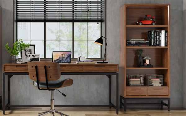 Simpli Home Bookcase In Walnut