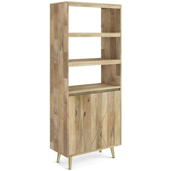 Simpli Home Bookshelf With Doors In Mango